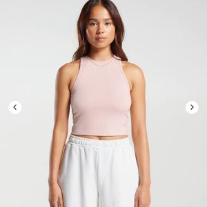 Gymshark Cotton Rib Midi Tank in Misty Pink Size Medium